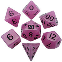 Fanroll - 16mm Acrylic Polyhedral Dice Set: Glow Purple